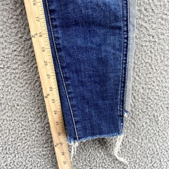 7 For All Mankind Women Jeans 27 Two-Tone Stripe Tapered 70's Crop Preppy Retro - Picture 5 of 14